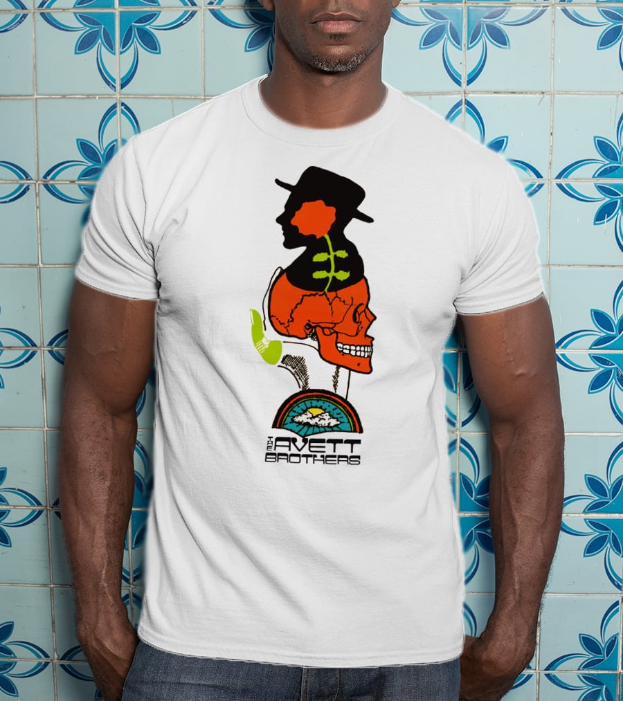 Avett Brothers Merch Skull Flower Hat Sunburst T-Shirt