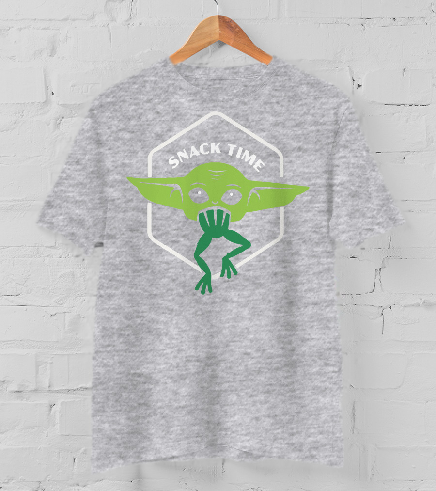 Snack Time The Mandalorian Baby Yoda Eating Frog T-Shirt