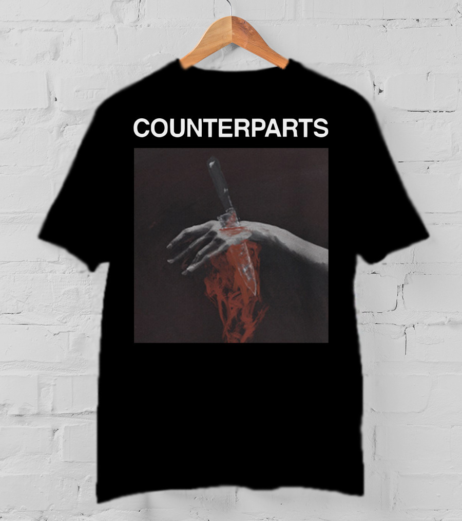 COUNTERPARTS Hand With Knife And Red Paint T-Shirt