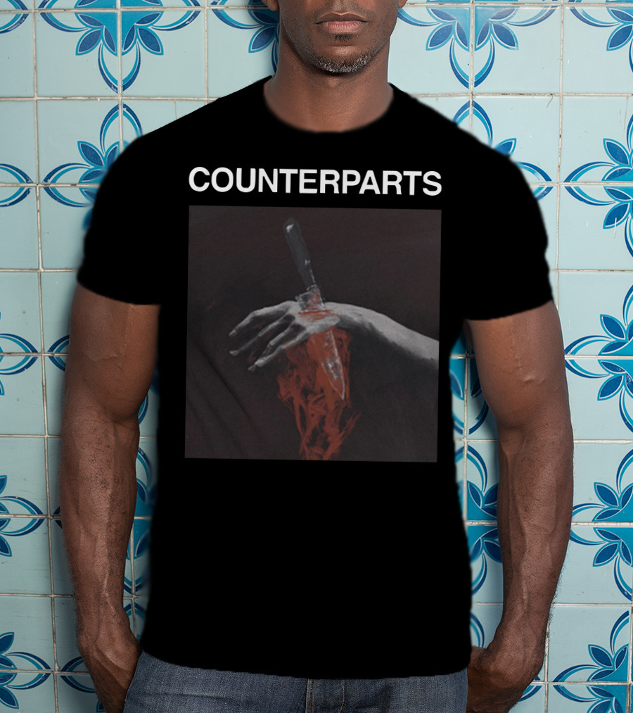 COUNTERPARTS Hand With Knife And Red Paint T-Shirt