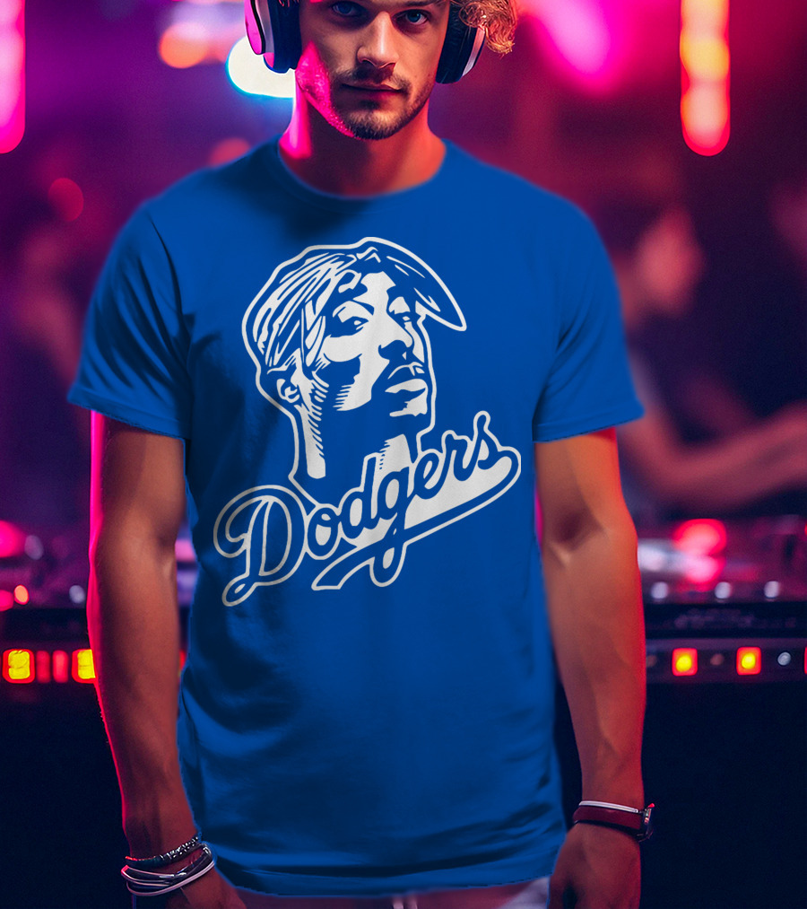 Tupac Dodgers Urban Streetwear Icon Collaboration T-Shirt