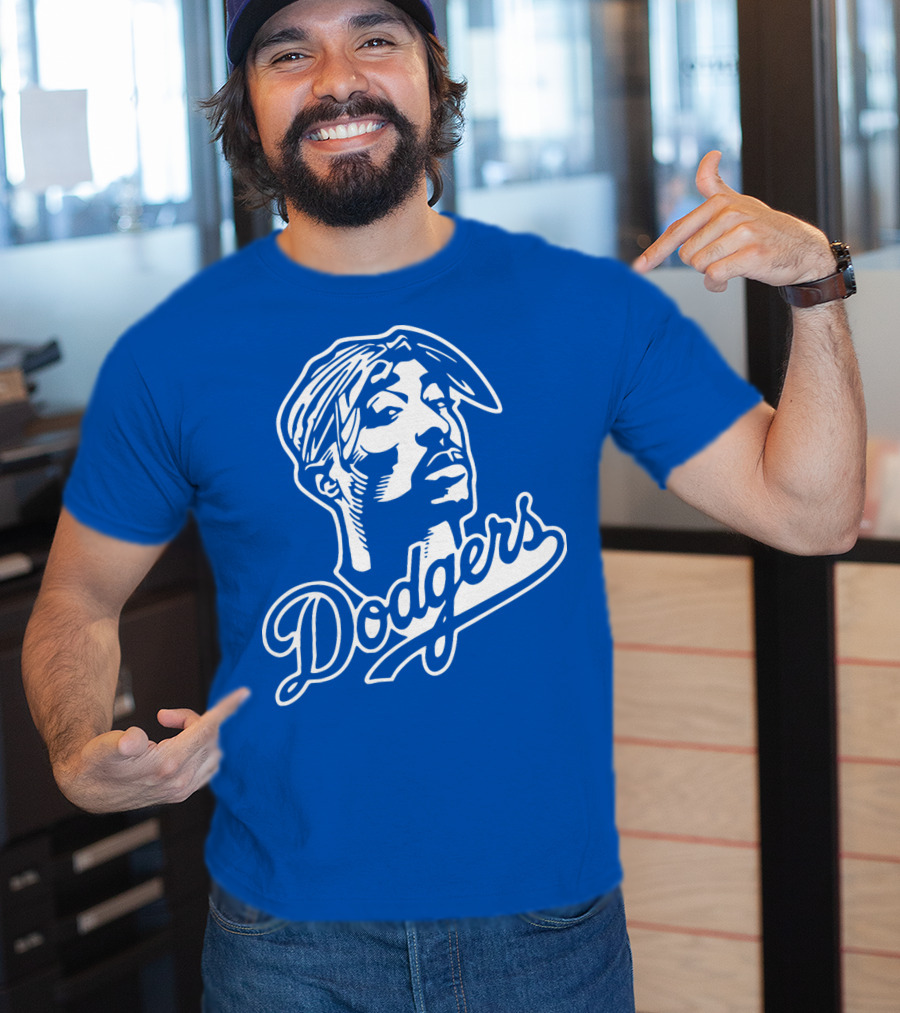 Tupac Dodgers Urban Streetwear Icon Collaboration T-Shirt
