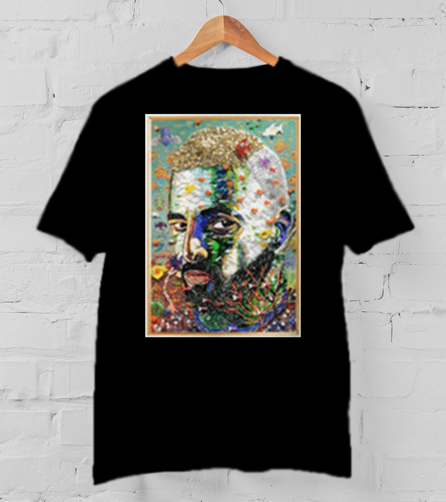 Maluma Merch Colorful Portrait With Nature And Butterfly Elements T-Shirt