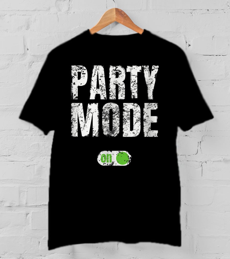 Party Mode On Off Sequin Switch Green Button T-Shirt