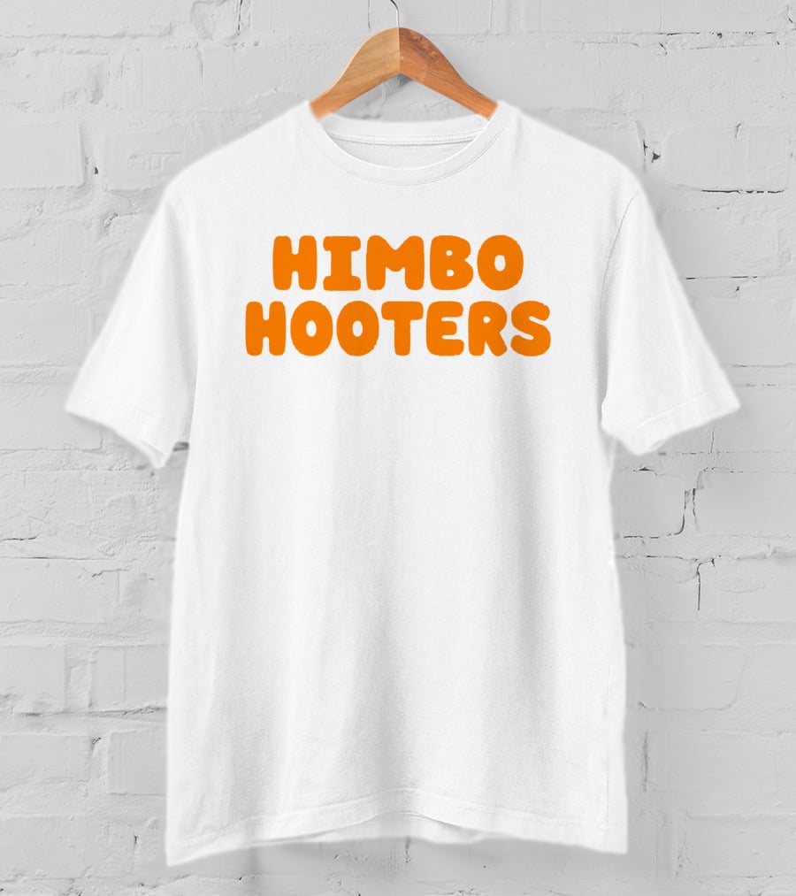 Himbo Hooters Bold Orange Retro-Inspired Text T-Shirt
