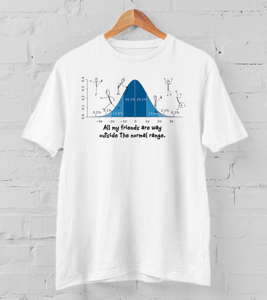 Stat That All My Friends Are Way Outside The Normal Range T-Shirt