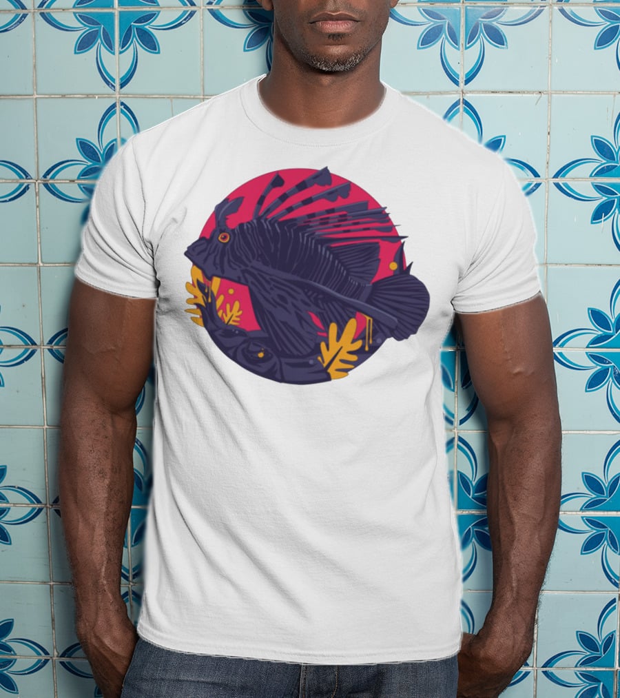 Jade Cicada Vibrant Fish Artwork Merch T-Shirt