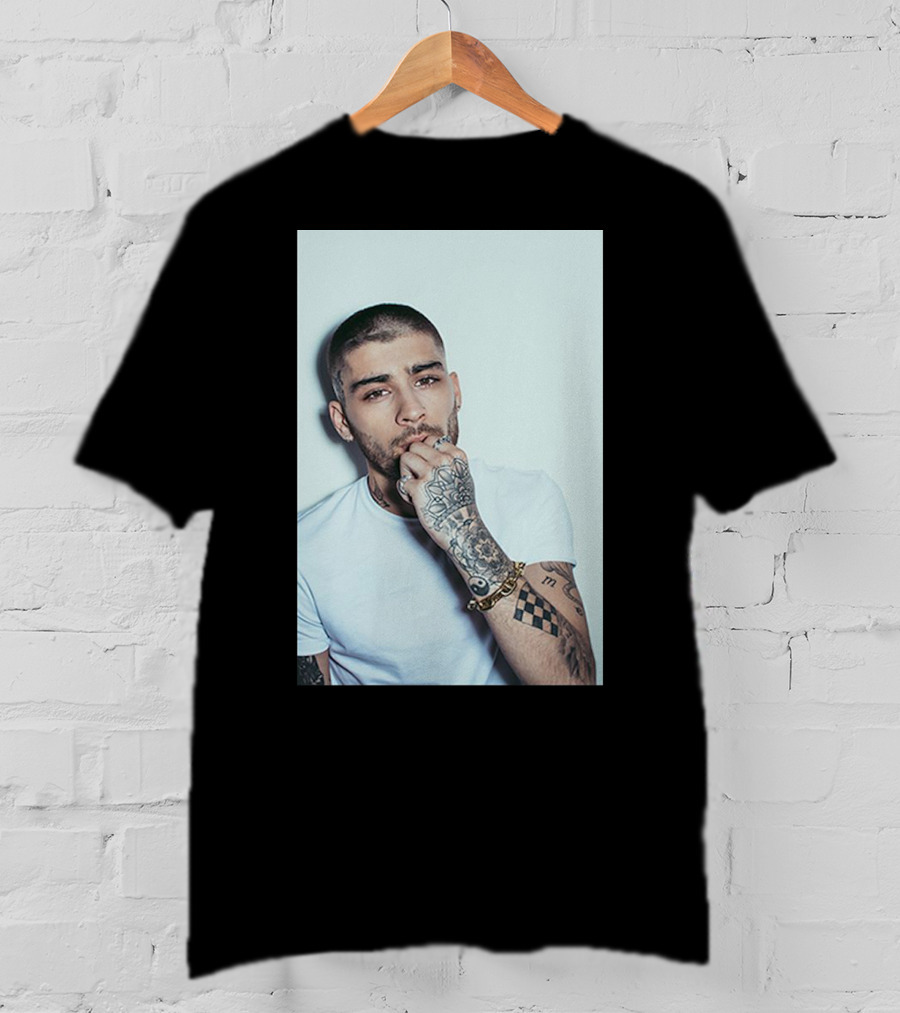 Zayn Malik Tattoo Style White Tee Casual Look T-Shirt