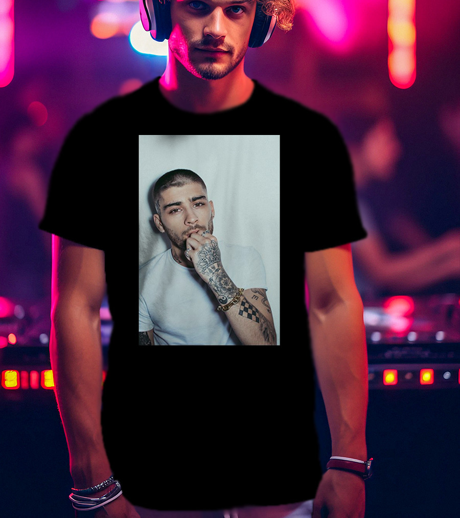Zayn Malik Tattoo Style White Tee Casual Look T-Shirt