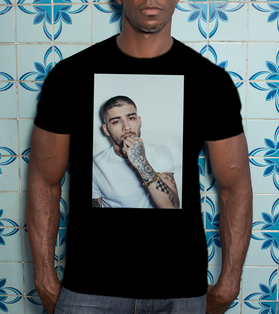 Zayn Malik Tattoo Style White Tee Casual Look T-Shirt