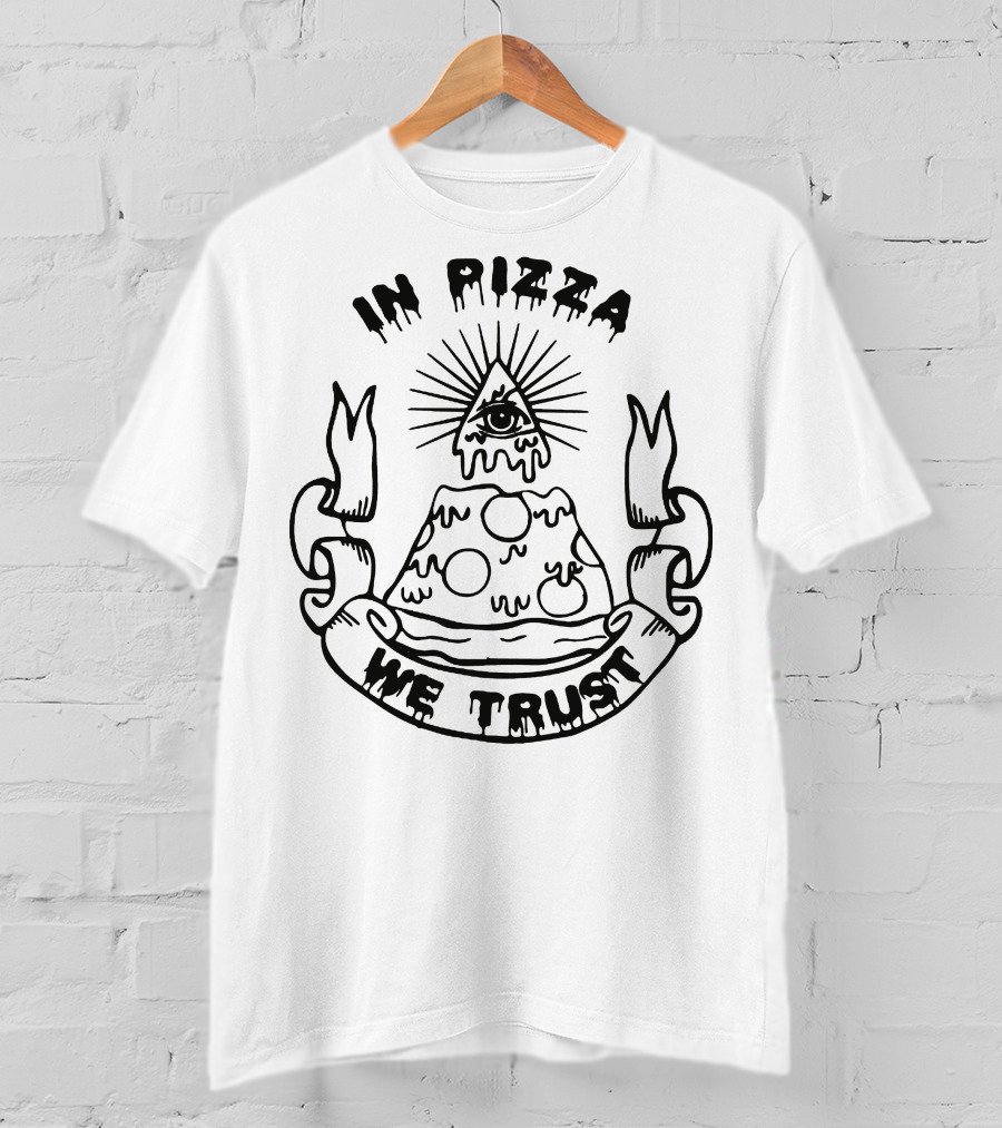 In Pizza We Trust Eye Pyramid Slice T-Shirt