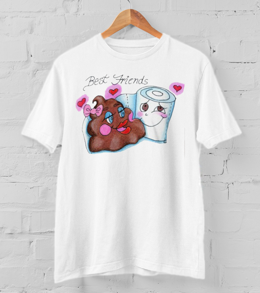 Best Friends Poop And Toilet Paper With Hearts T-Shirt