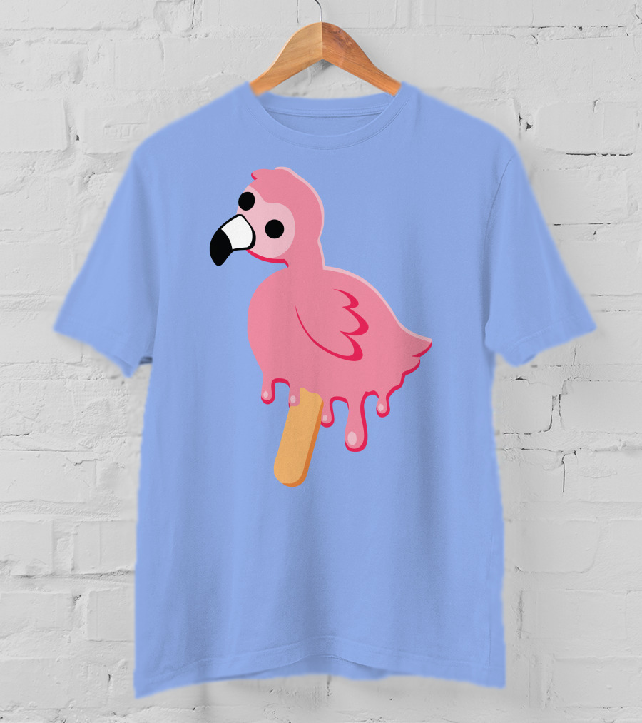 Flamingo Popsicle Melting Drip T-Shirt