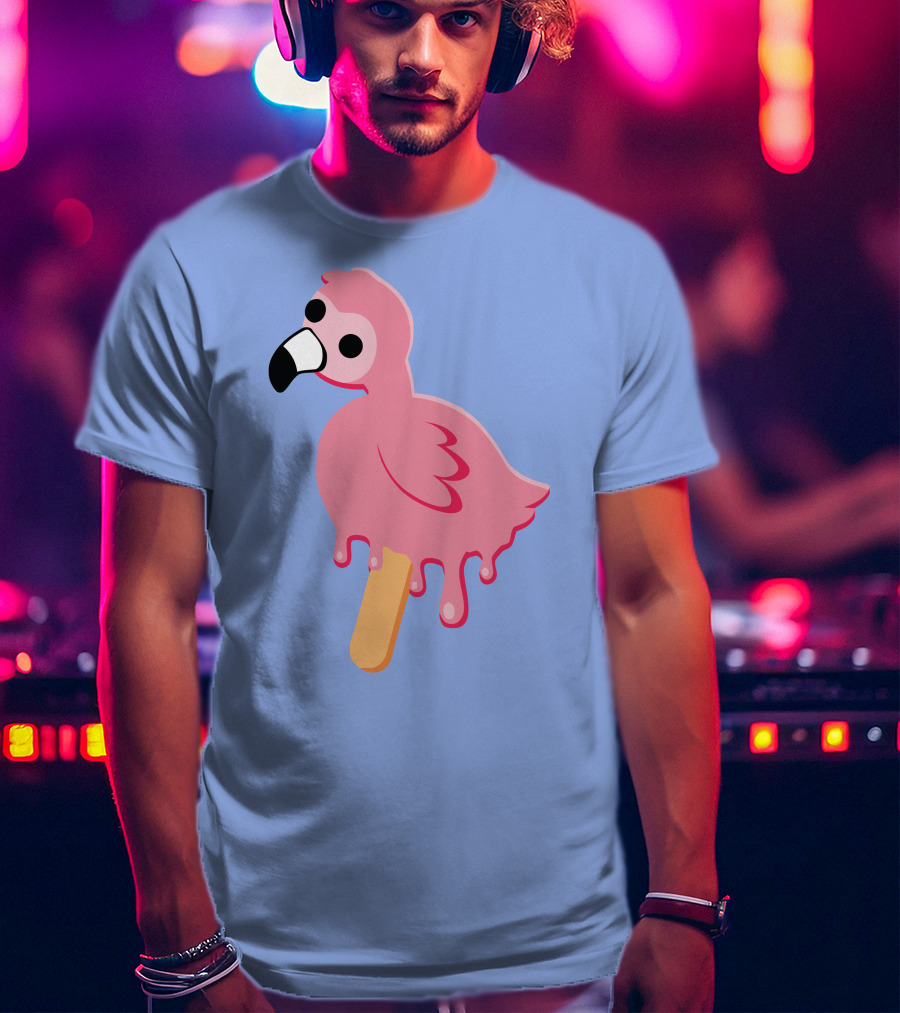Flamingo Popsicle Melting Drip T-Shirt