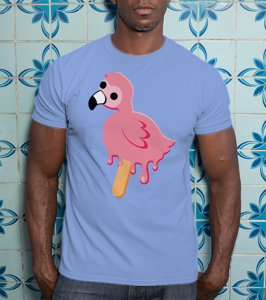 Flamingo Popsicle Melting Drip T-Shirt