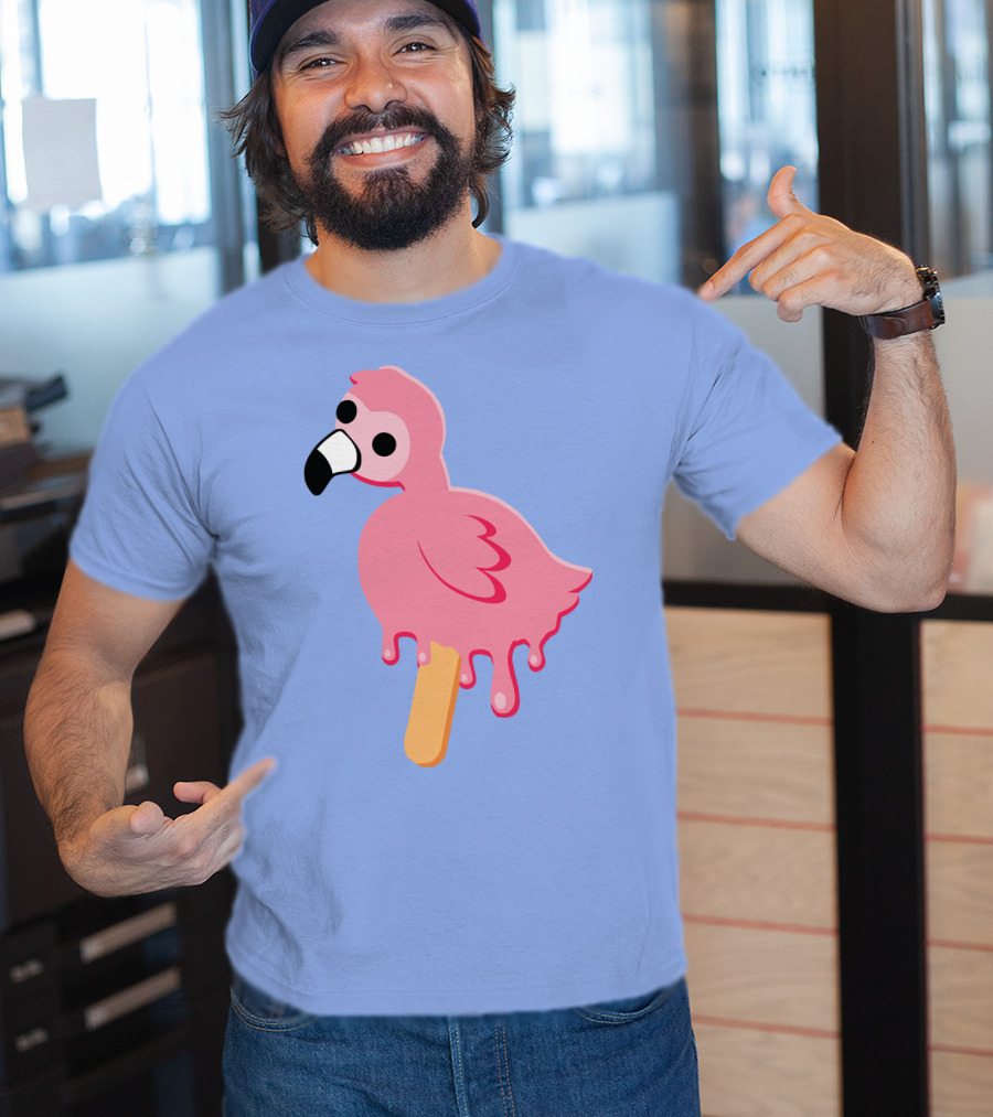 Flamingo Popsicle Melting Drip T-Shirt