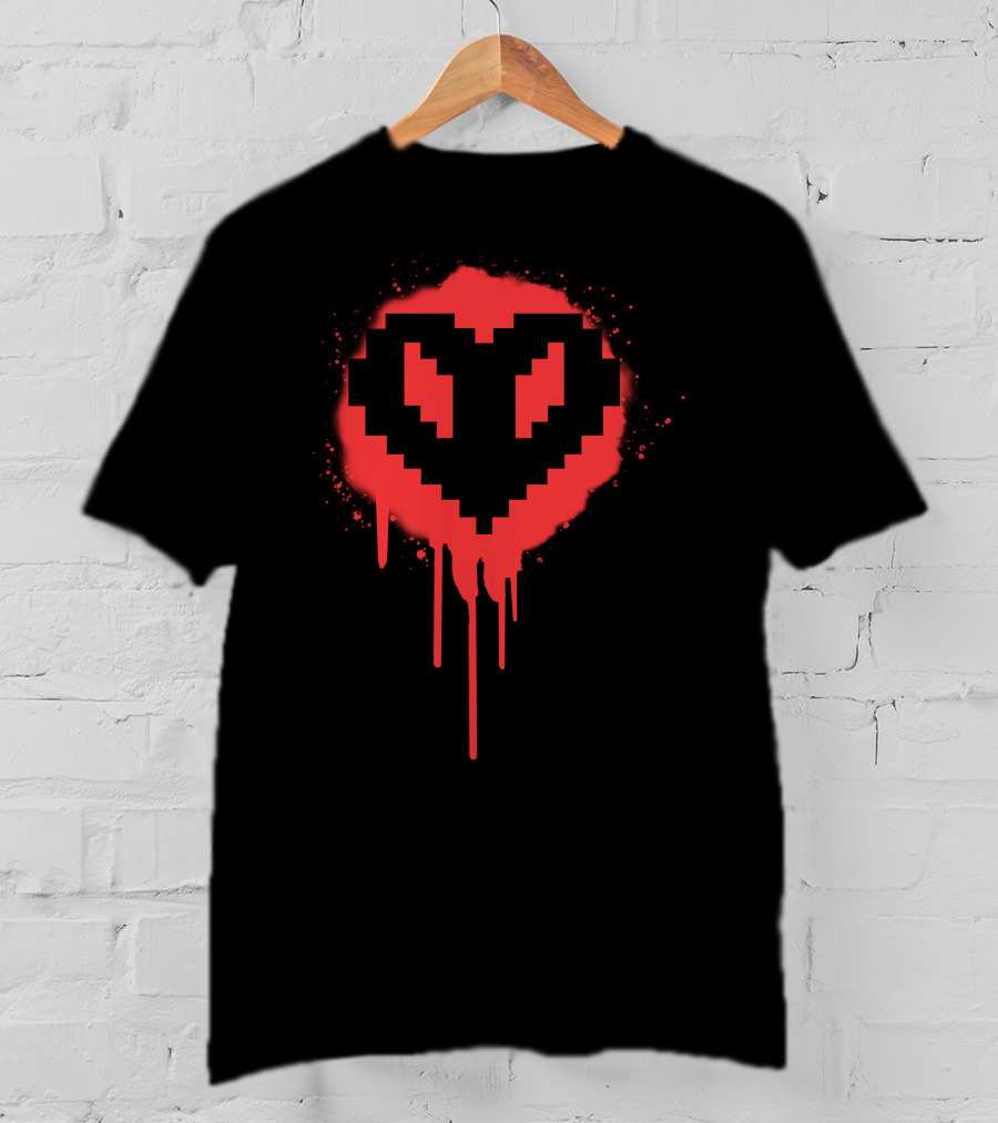 Philza Red Pixel Heart Drip T-Shirt