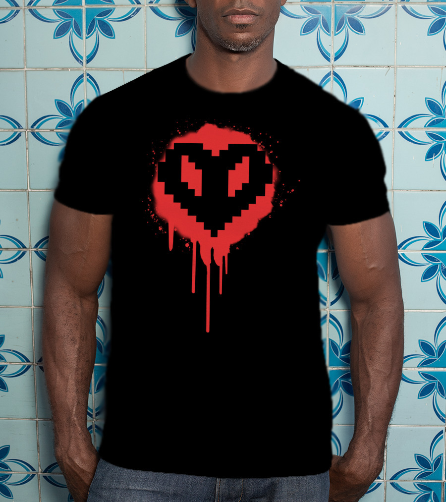 Philza Red Pixel Heart Drip T-Shirt