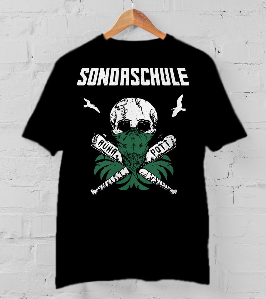 SONDASCHULE Skull Bandana Ruhr Pott Bats Birds T-Shirt