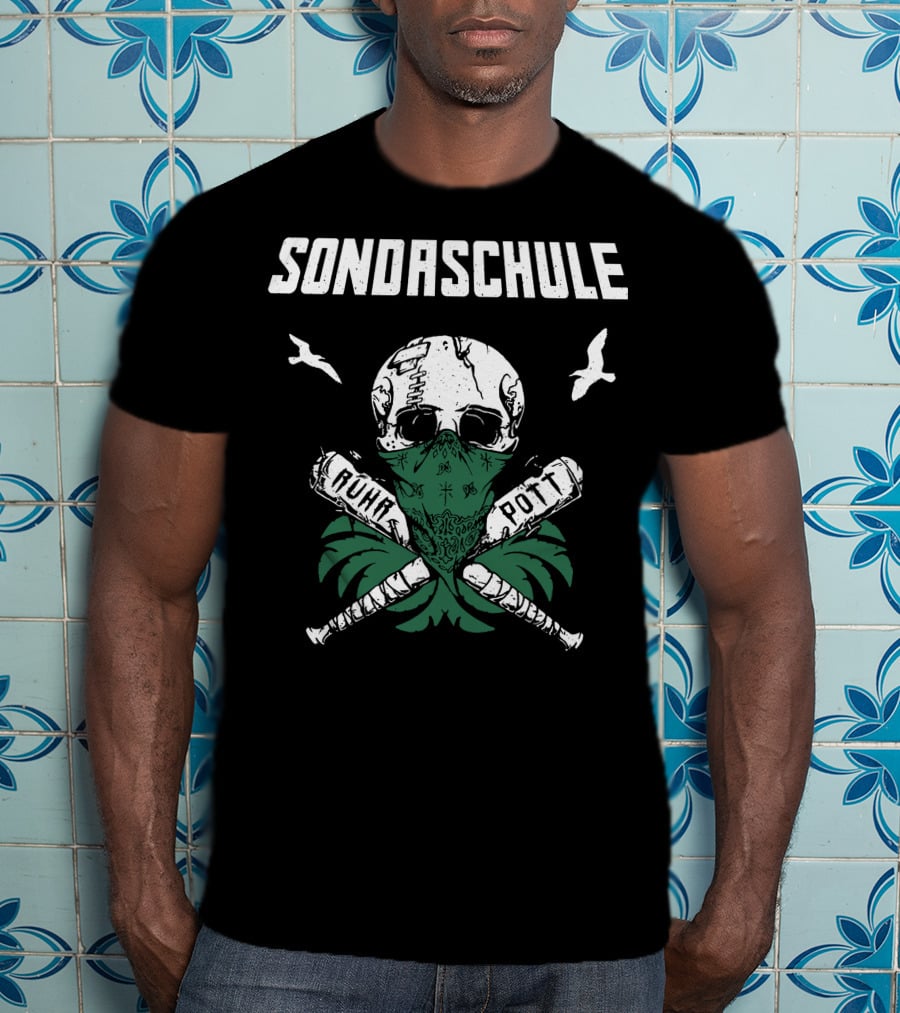 SONDASCHULE Skull Bandana Ruhr Pott Bats Birds T-Shirt