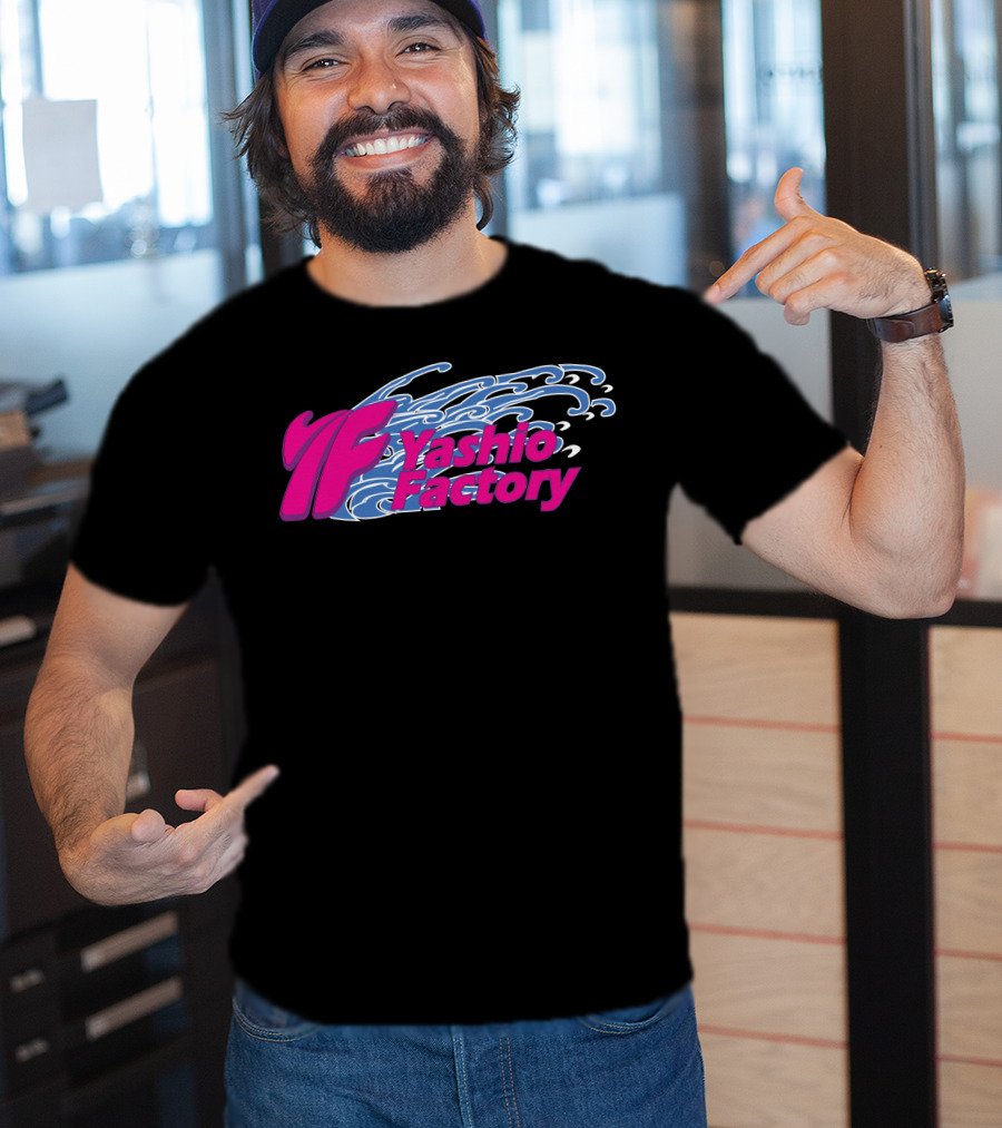 Yashio Factory Pink And Blue Wave T-Shirt