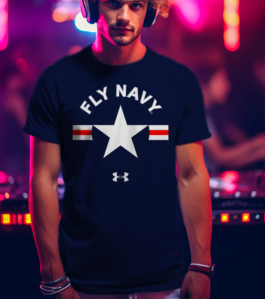 FLY NAVY Under Armour White Star Red Stripes T-Shirt