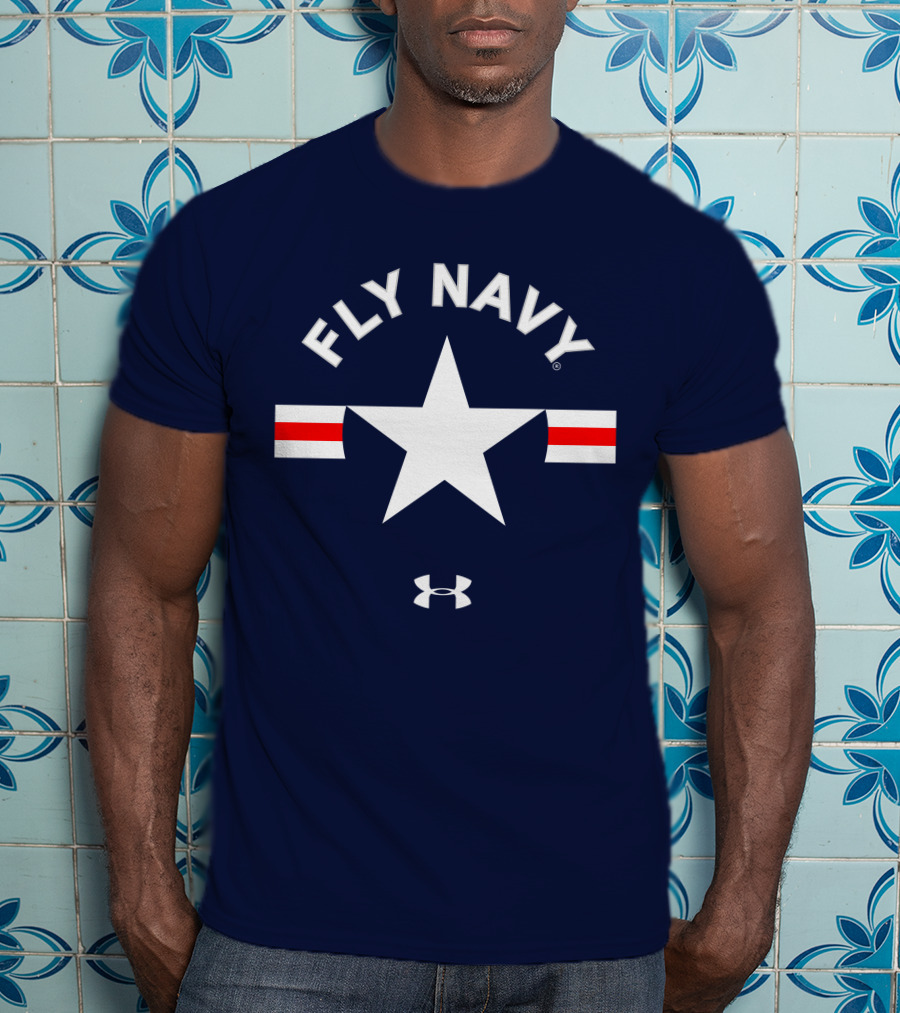 FLY NAVY Under Armour White Star Red Stripes T-Shirt