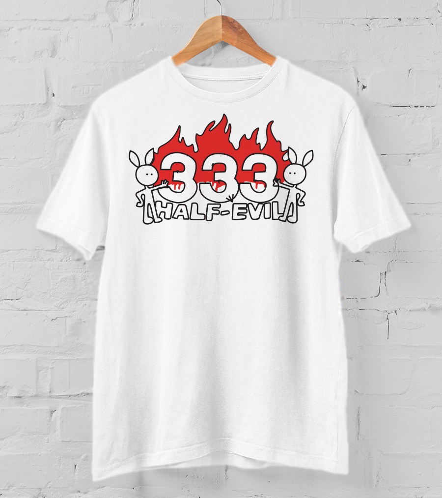 333 Half Evil Flame Bunny T-Shirt