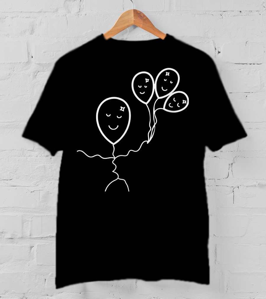 Scribbuls Happy Balloon Faces Collection T-Shirt