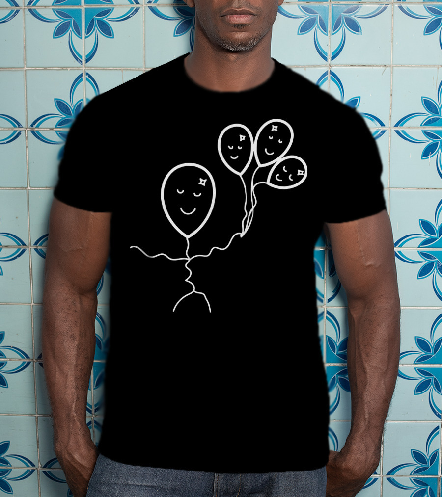 Scribbuls Happy Balloon Faces Collection T-Shirt
