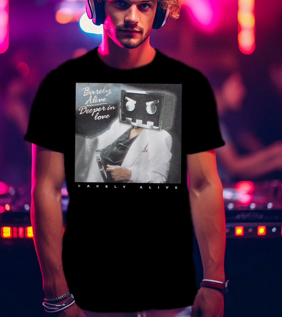 Barely Alive Deeper In Love 80s Aesthetic Robot Head Suit T-Shirt