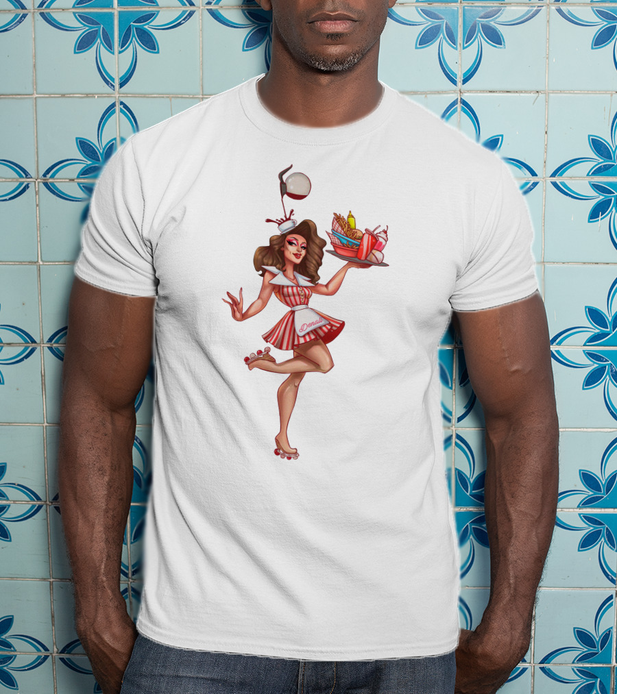 Denali Roller Waitress Serving Food And Drinks T-Shirt