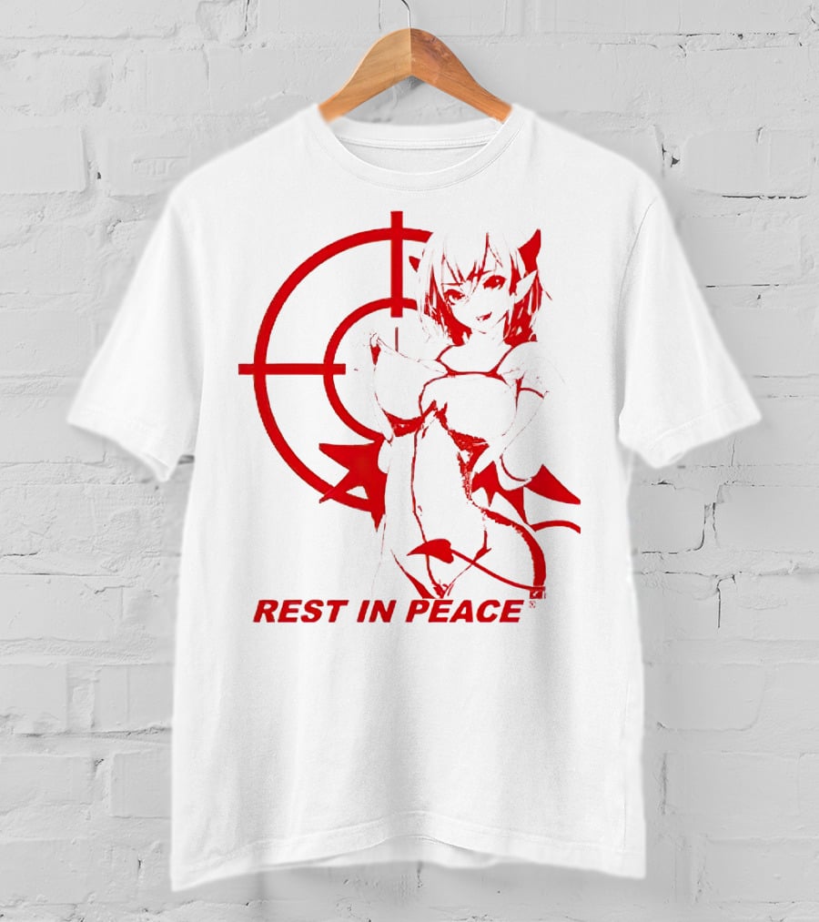 REST IN PEACE Drippin So Pretty Merch Anime Character Target Devil Horns Tail T-Shirt