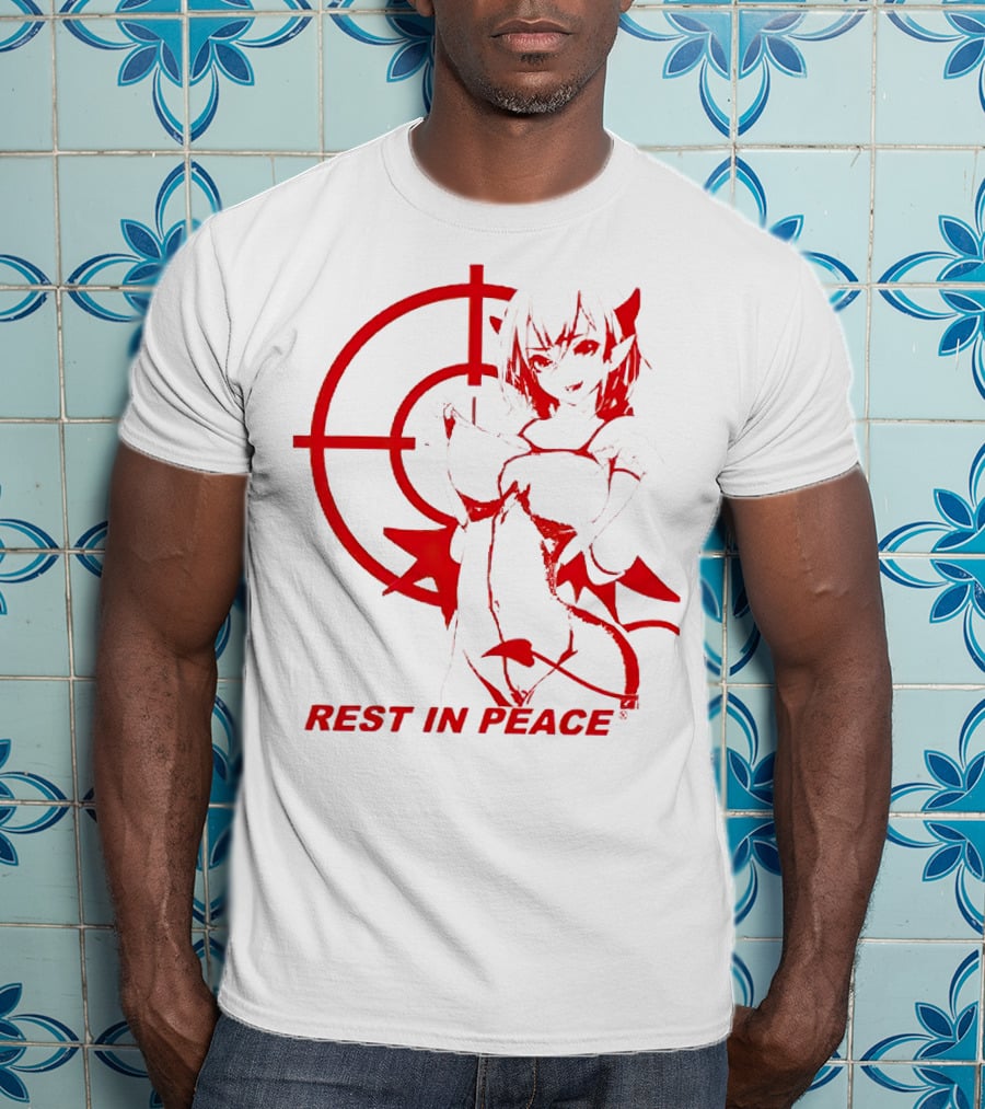 REST IN PEACE Drippin So Pretty Merch Anime Character Target Devil Horns Tail T-Shirt