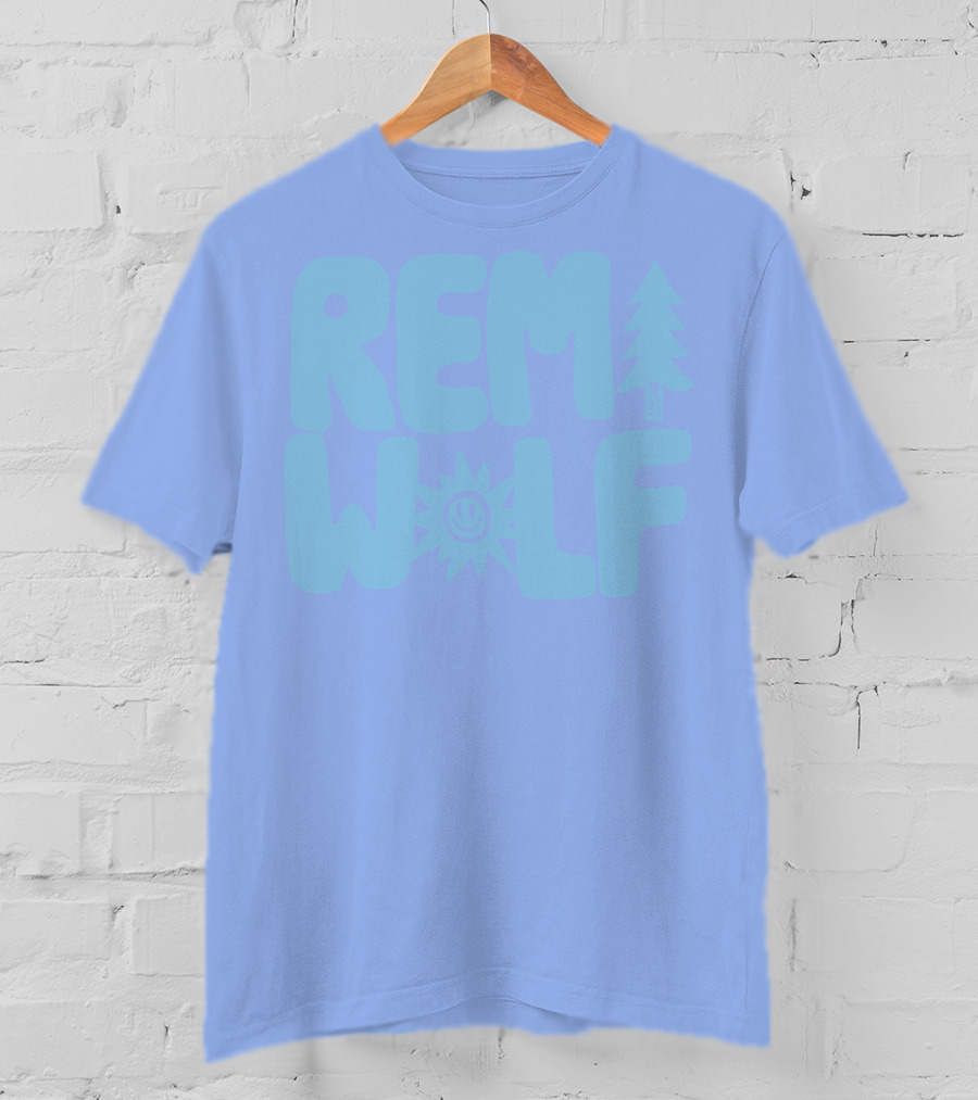 REM WOLF Pine Tree Sun Face T-Shirt