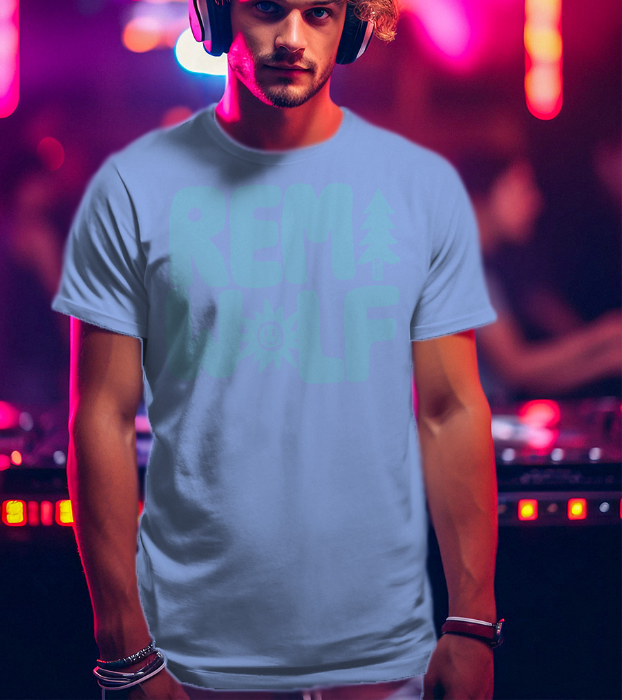 REM WOLF Pine Tree Sun Face T-Shirt