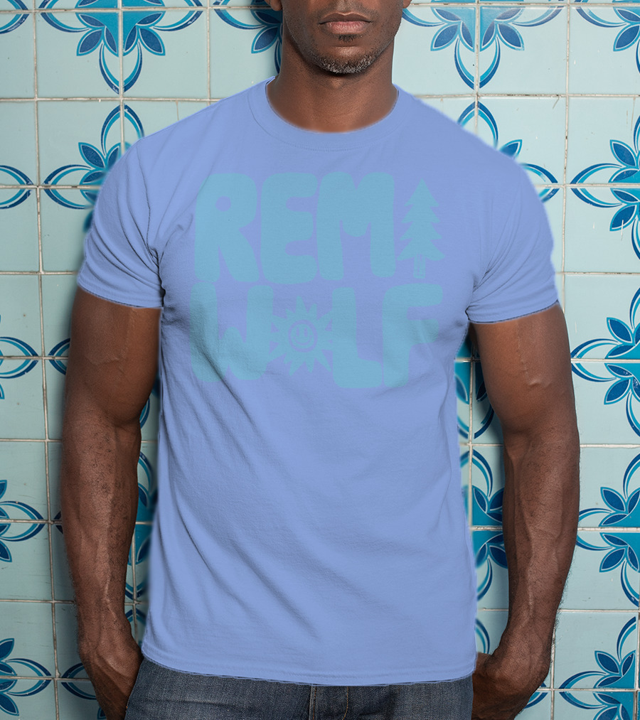REM WOLF Pine Tree Sun Face T-Shirt