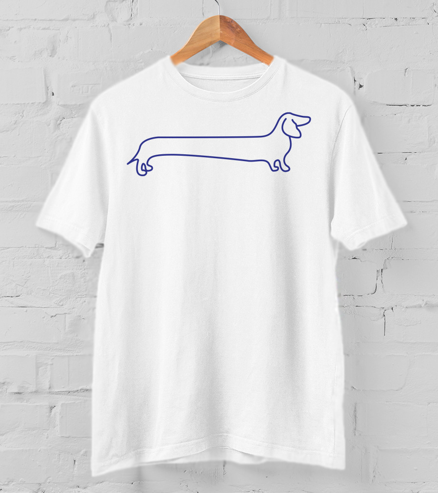 Molly Baz Merch Line Drawing Dog Blueprint T-Shirt