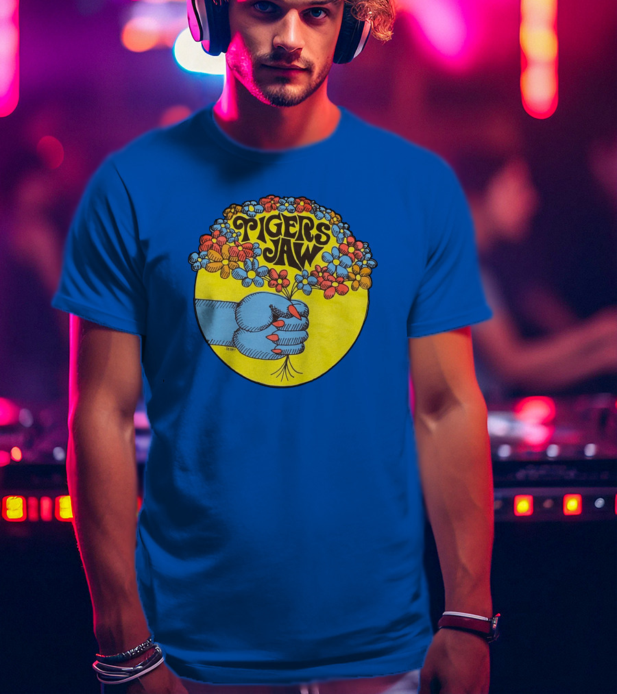 Tigers Jaw Flower Fist Retro Psychedelic Merch T-Shirt