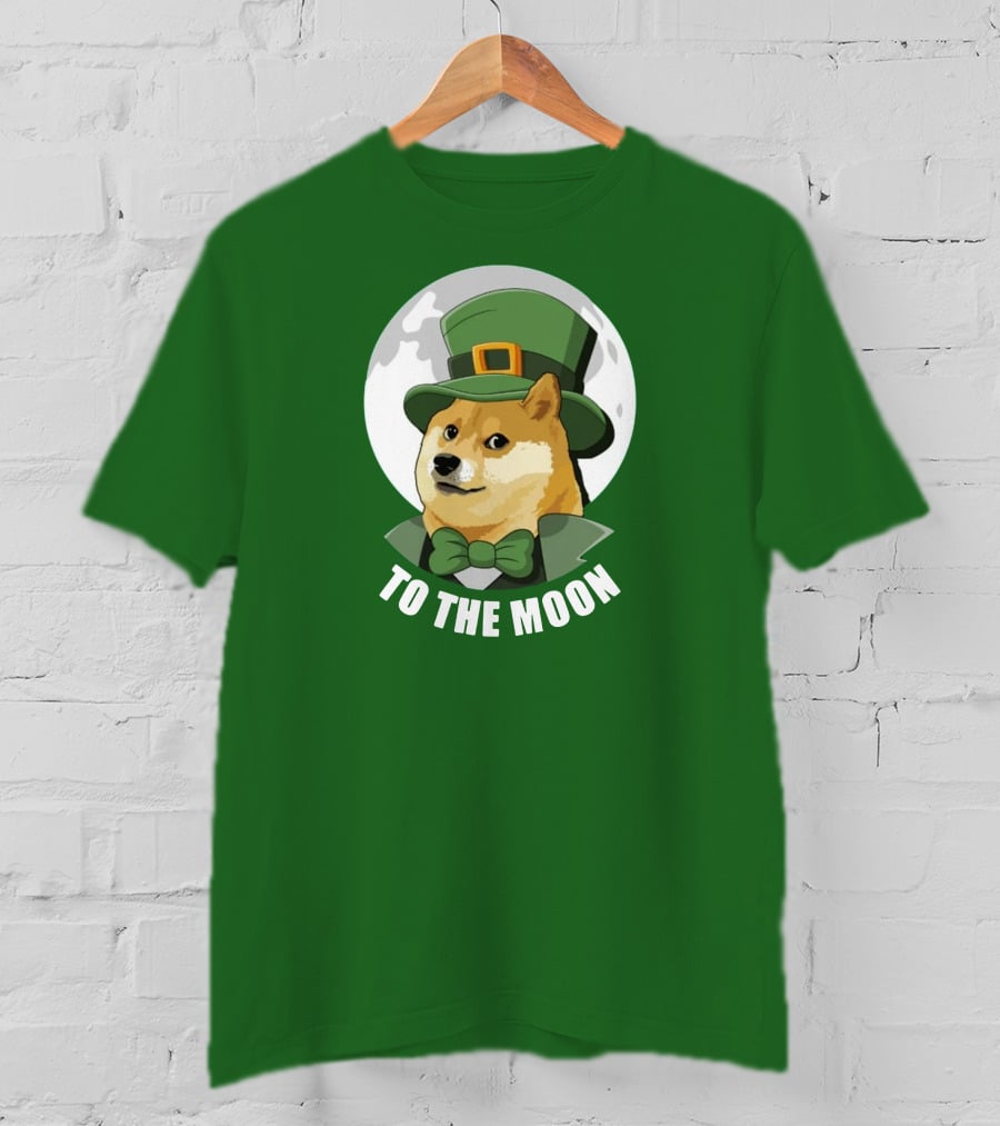 TO THE MOON Doge Leprechaun T-Shirt