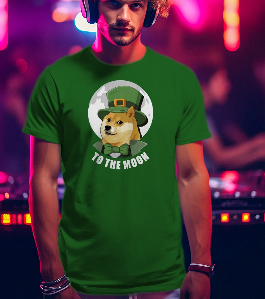 TO THE MOON Doge Leprechaun T-Shirt