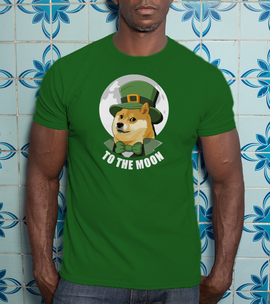 TO THE MOON Doge Leprechaun T-Shirt