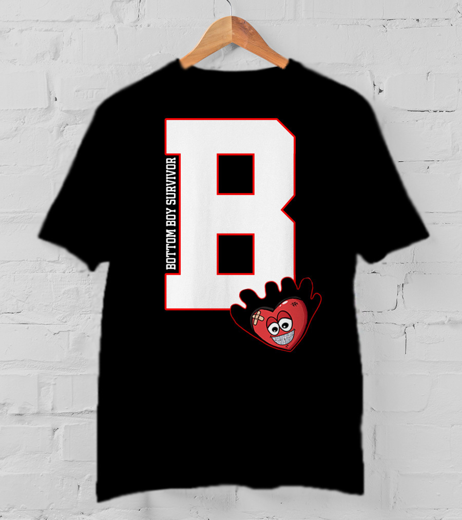 Bottom Boy Survivor B With Cartoon Heart T-Shirt