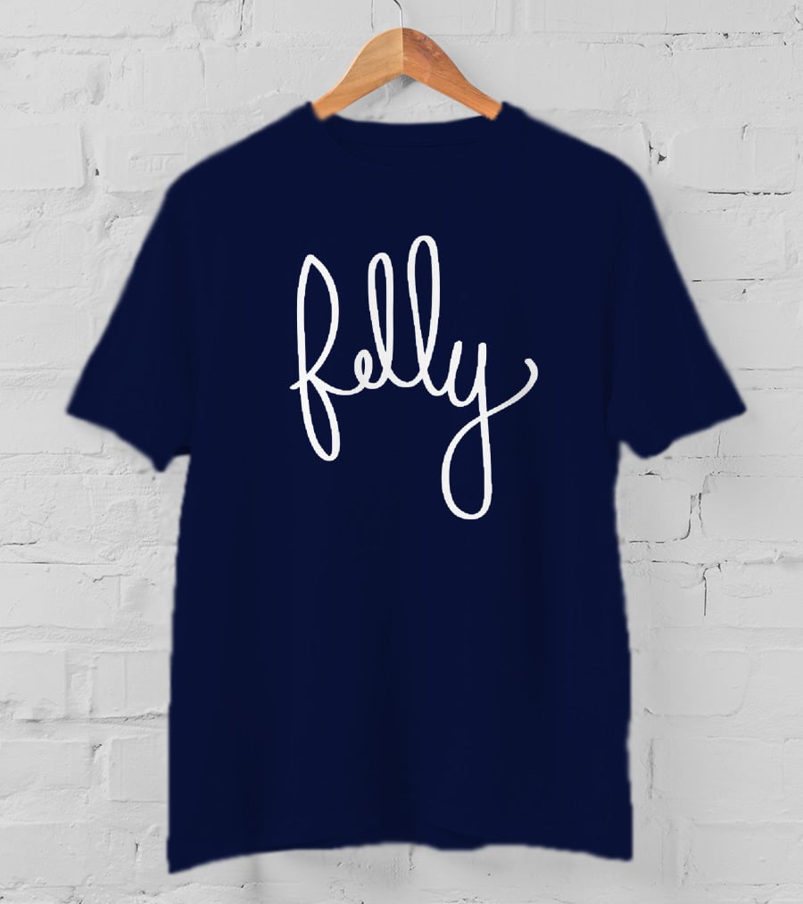 Felly Handwritten Script Navy T-Shirt