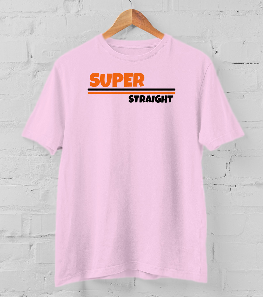 Super Straight Shop Pink Background T-Shirt