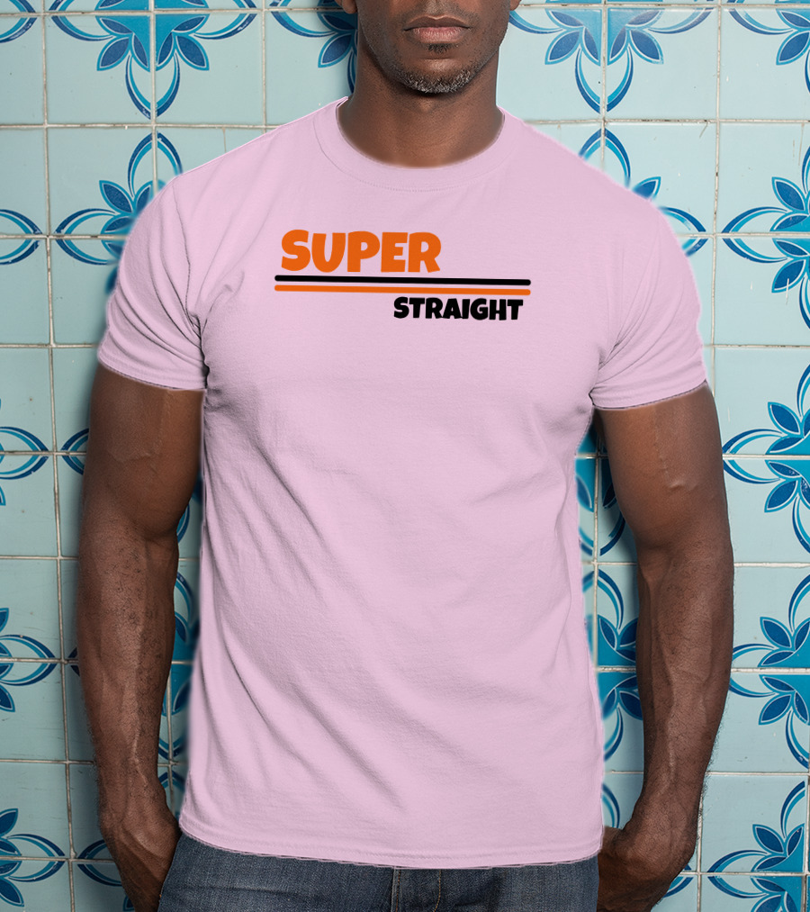 Super Straight Shop Pink Background T-Shirt