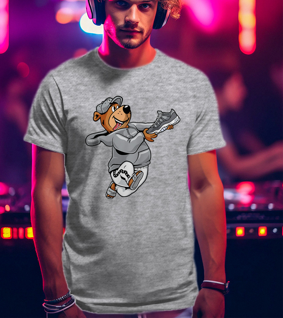 Cool Grey 11s Bear With Sneakers T-Shirt