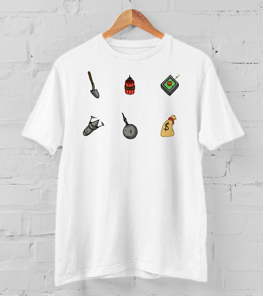 Among Us Shop Shovel Dynamite Detonator Missile Wrecking Ball Money Bag T-Shirt