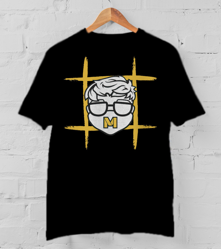 MeatyMarley Clothing Line M Logo With Hair And Glasses T-Shirt