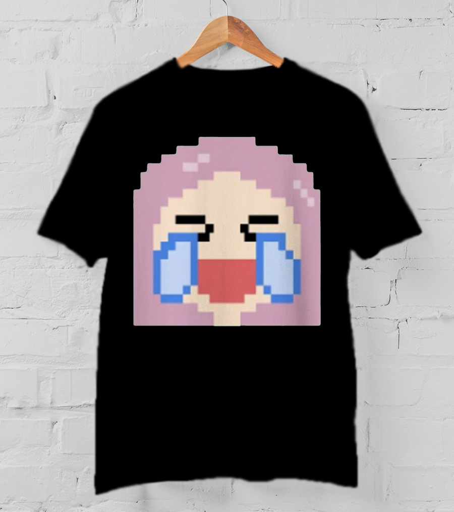 Fufambam Shop Pixel Art Crying Laughing Face T-Shirt